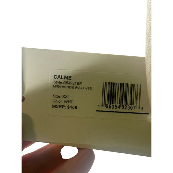 Calme By Johnny Was White Mira Pullover Hoodie XXL NWT Retail $168 - Picture 3 of 6